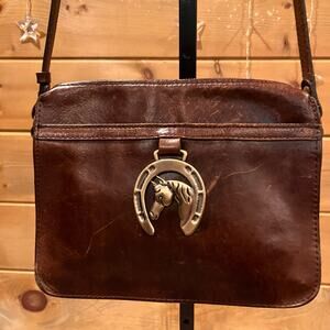 Patricia Nash Nazaire Top Zip Distressed Vintage Leather Crossbody